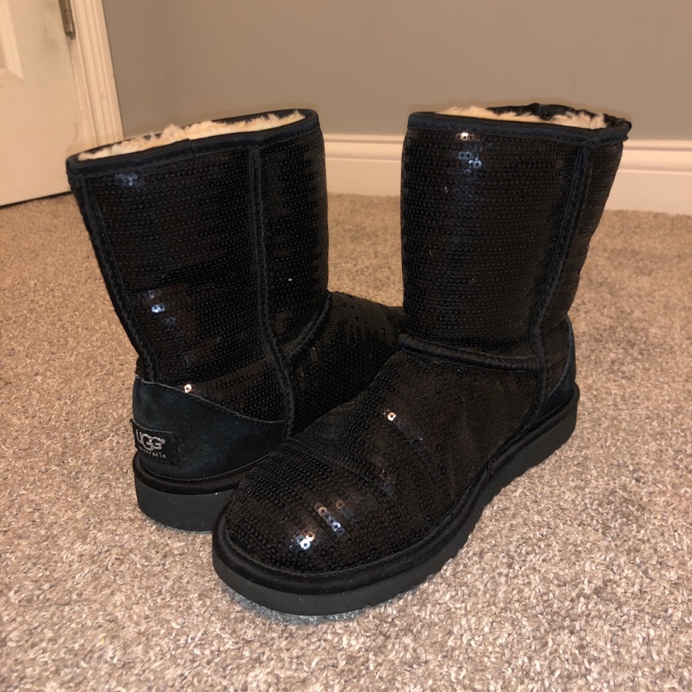 Black Sequin UGG Boots